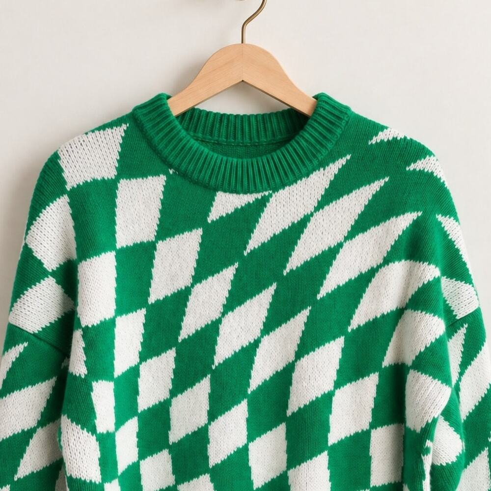 Lisa Says Gah Emma Sweater Green Warp | XS/S - Picture 3 of 8